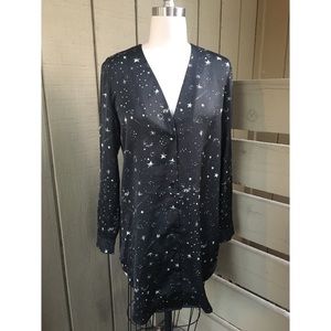 Sam & Lavi Button Up Star Collar Long Sleeve Dress